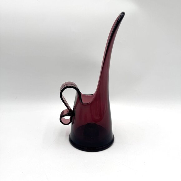 Le Smith Amethyst Glass Taper Candle Holder Mid century Modern MCM - Picture 1 of 12